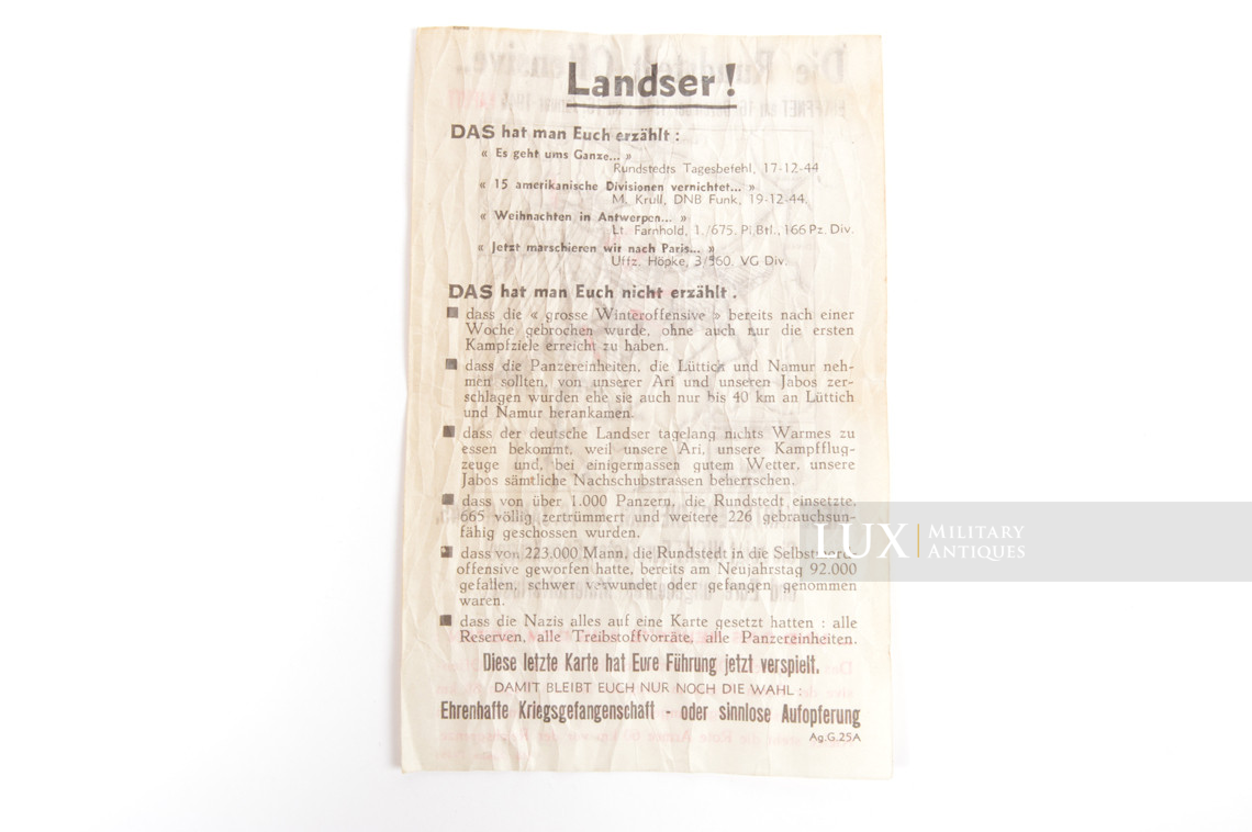 Allied Artillery to Germans Propaganda Flyer - photo 8
