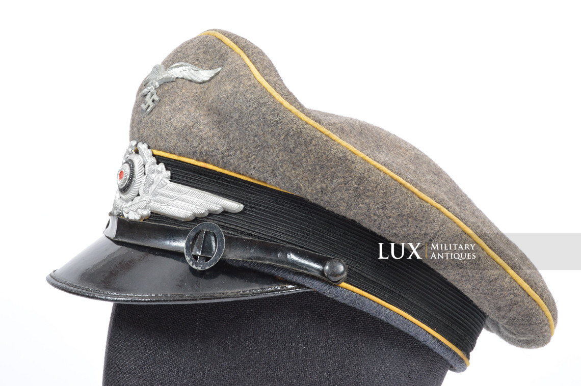 Rare Luftwaffe flight / para em/nco's visor cap, « French Made » - photo 16