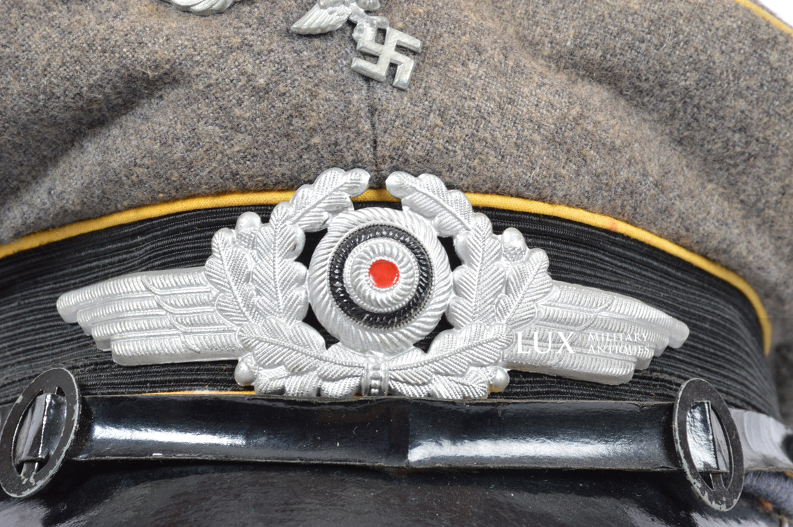 Rare Luftwaffe flight / para em/nco's visor cap, « French Made » - photo 9