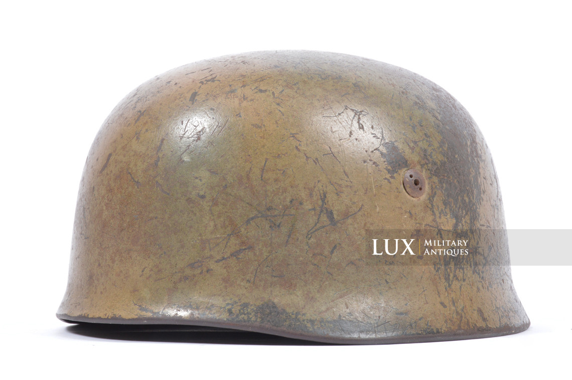 Early German M38 two-tone spray camouflage combat helmet, « Italy » - photo 8