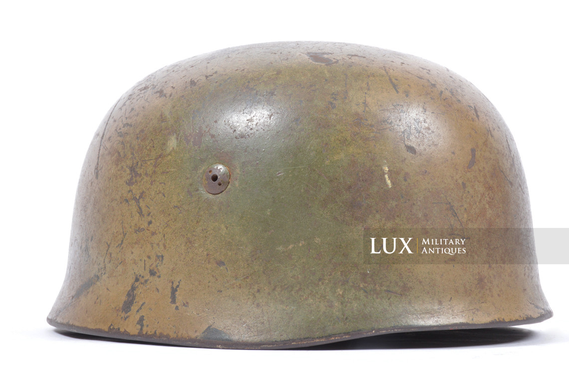 Early German M38 two-tone spray camouflage combat helmet, « Italy » - photo 10