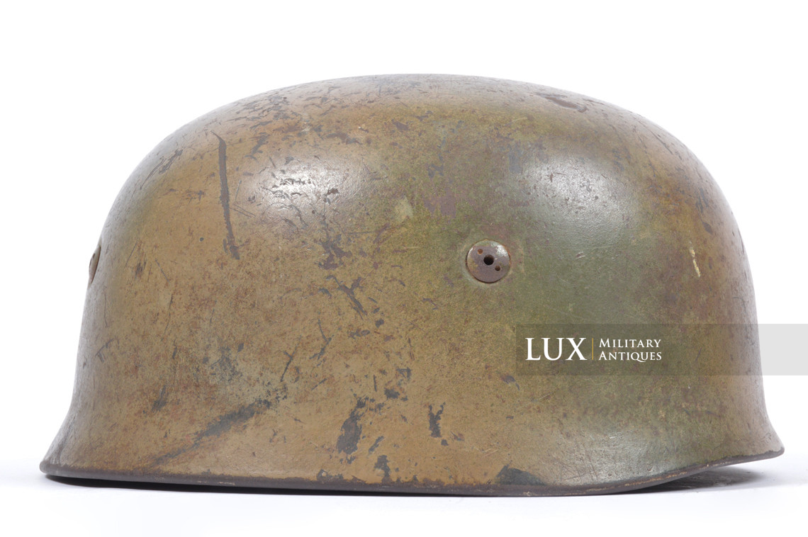 Early German M38 two-tone spray camouflage combat helmet, « Italy » - photo 11