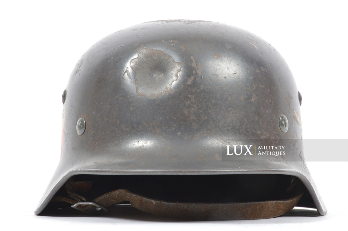 Casque M35 double decal Luftwaffe impacté, « Q68 » - photo 9