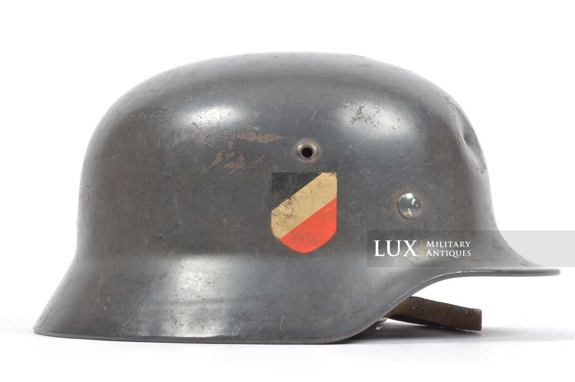 Casque M35 double decal Luftwaffe impacté, « Q68 » - photo 11
