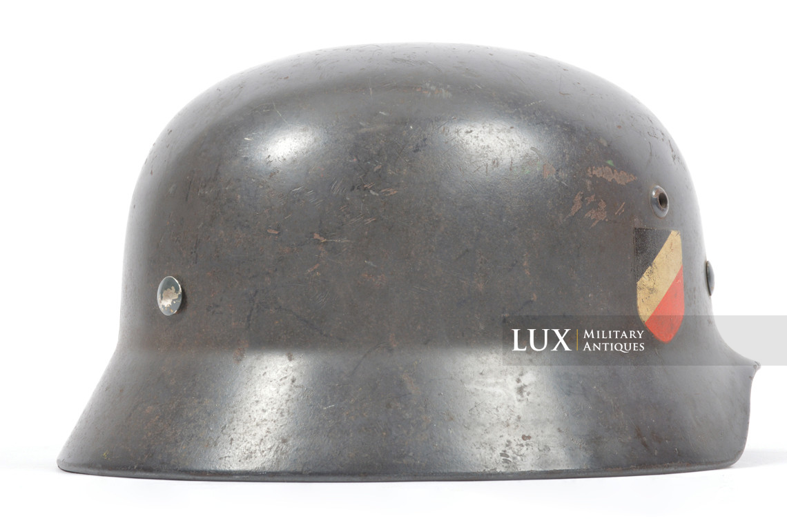 Casque M35 double decal Luftwaffe impacté, « Q68 » - photo 12
