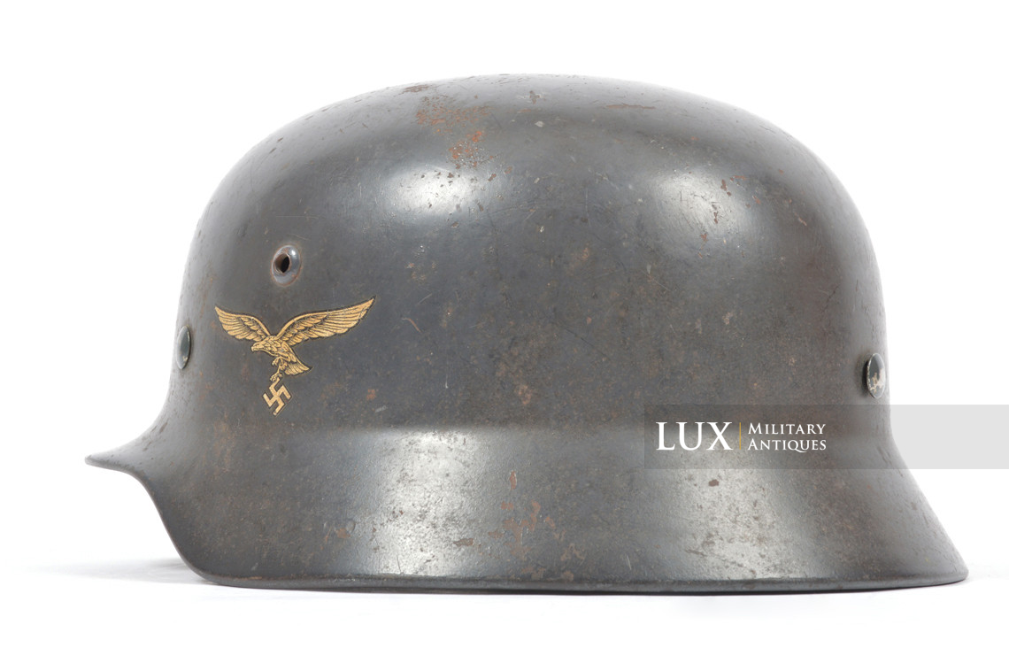 Casque M35 double decal Luftwaffe impacté, « Q68 » - photo 14