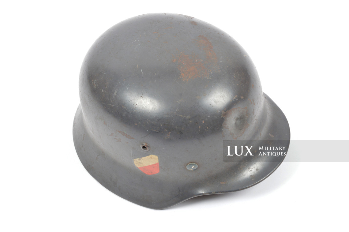Casque M35 double decal Luftwaffe impacté, « Q68 » - photo 16