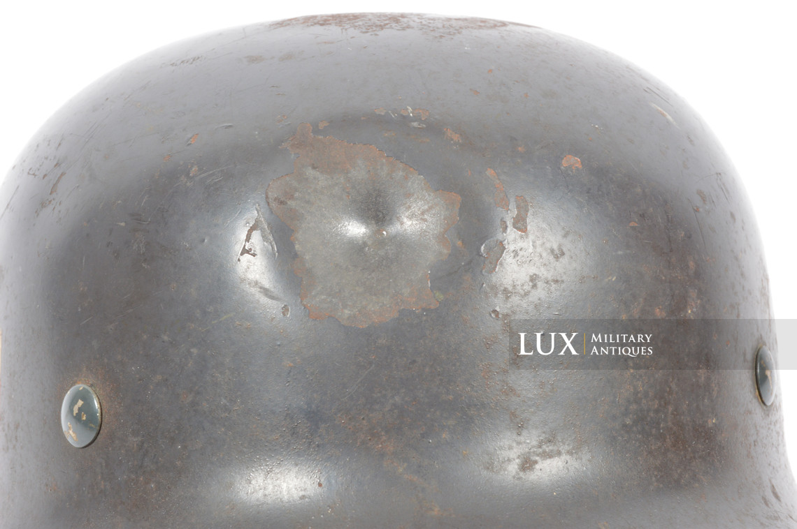 Casque M35 double decal Luftwaffe impacté, « Q68 » - photo 25