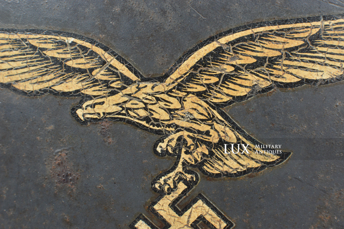 Casque M35 double decal Luftwaffe impacté, « Q68 » - photo 22