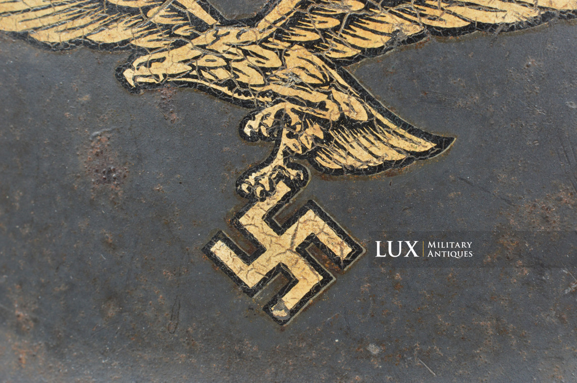 Casque M35 double decal Luftwaffe impacté, « Q68 » - photo 24