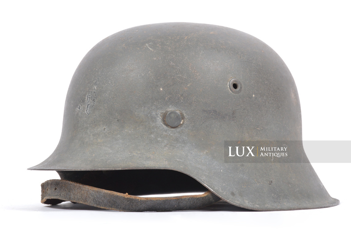 Casque allemand M42 Heer / Waffen-SS ex-camouflé blanc, « Bataille des Ardennes » - photo 8