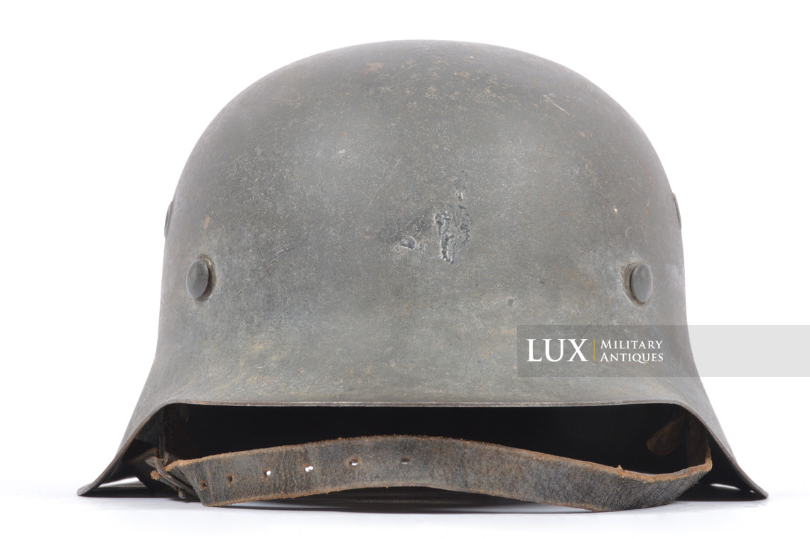 Casque allemand M42 Heer / Waffen-SS ex-camouflé blanc, « Bataille des Ardennes » - photo 9