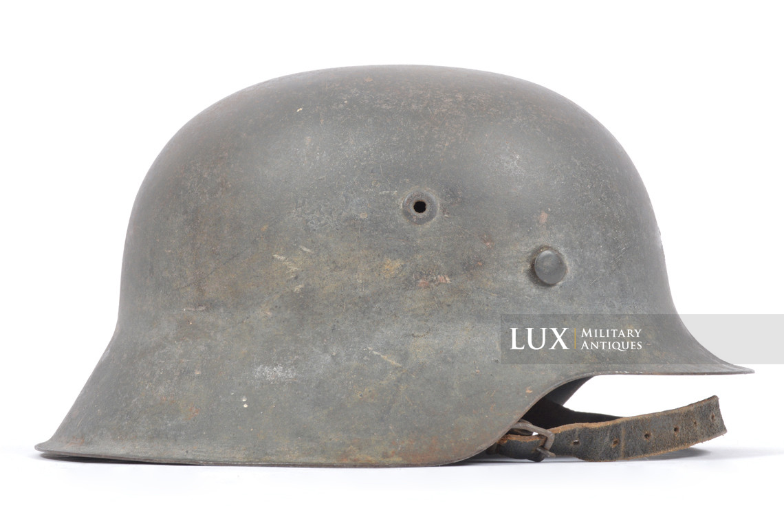 Casque allemand M42 Heer / Waffen-SS ex-camouflé blanc, « Bataille des Ardennes » - photo 11
