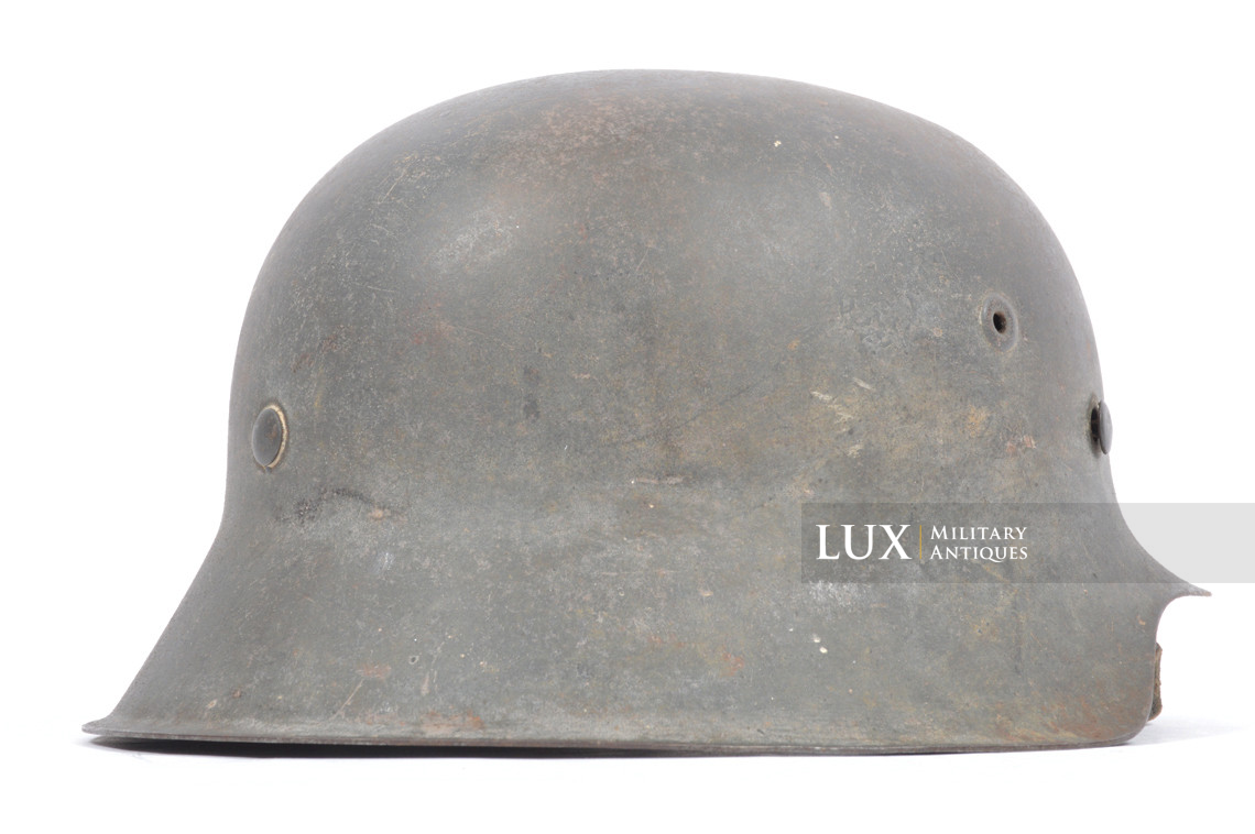 Casque allemand M42 Heer / Waffen-SS ex-camouflé blanc, « Bataille des Ardennes » - photo 12