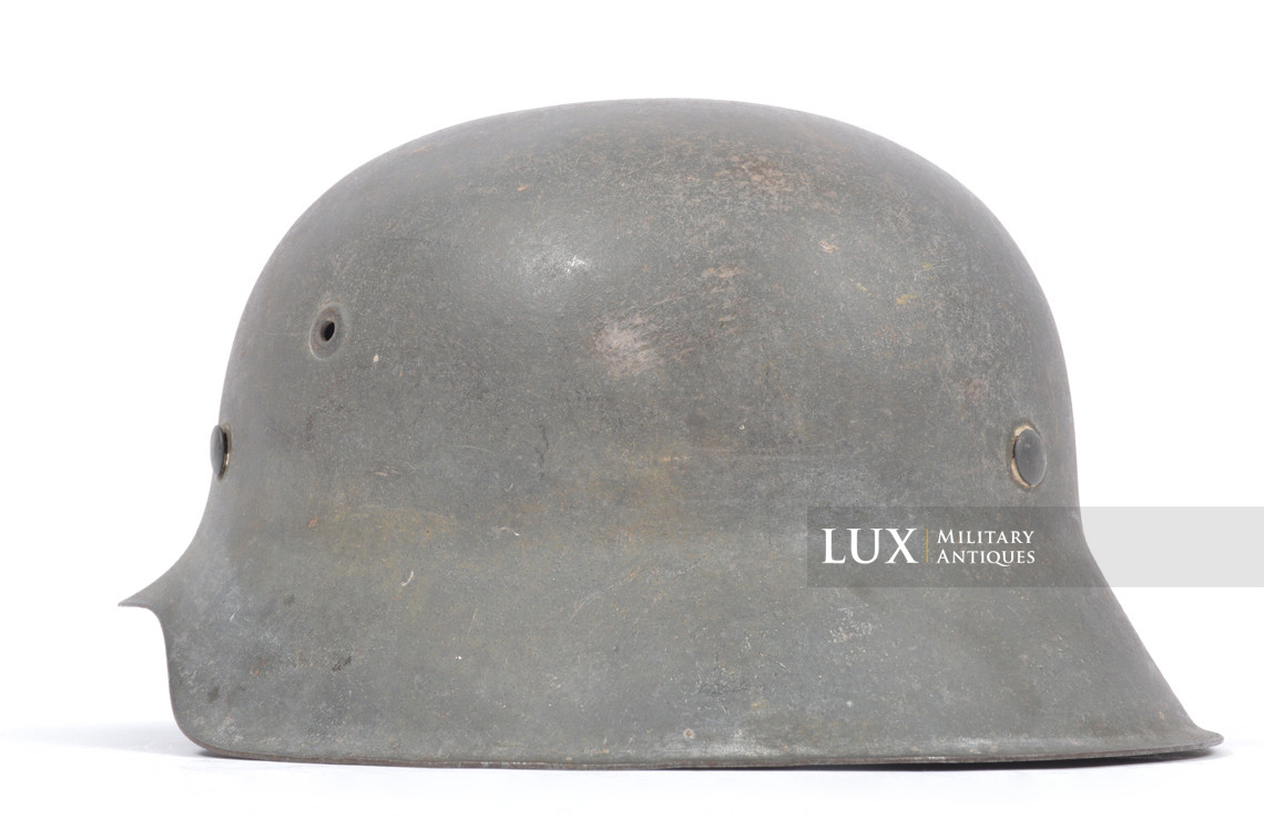 Casque allemand M42 Heer / Waffen-SS ex-camouflé blanc, « Bataille des Ardennes » - photo 14