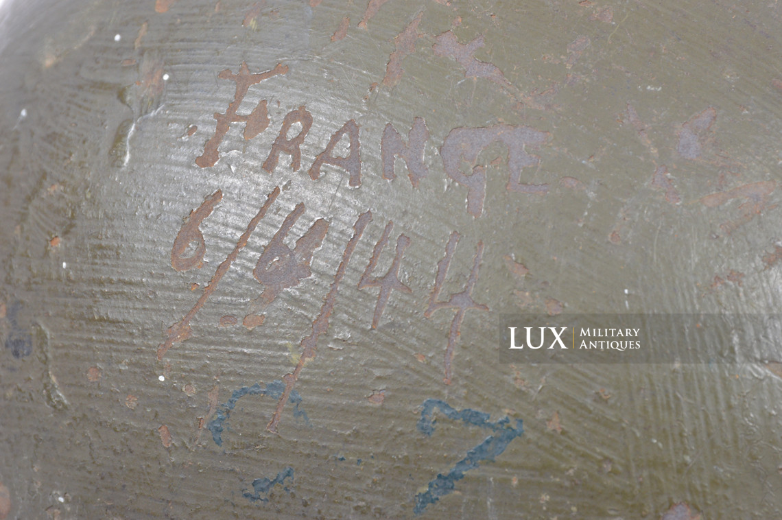 USM1 6th Naval Beach Bataillon combat helmet, named, « D-DAY / OMAHA BEACH » - photo 15