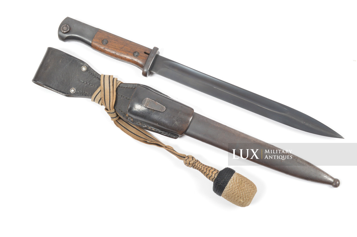 Baïonnette allemande 98k précoce avec gousset en cuir et dragonne - photo 13
