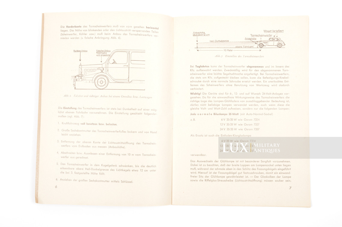Manuel allemand d'information sur les phares de véhicules black-out, « NOTEK » - photo 10