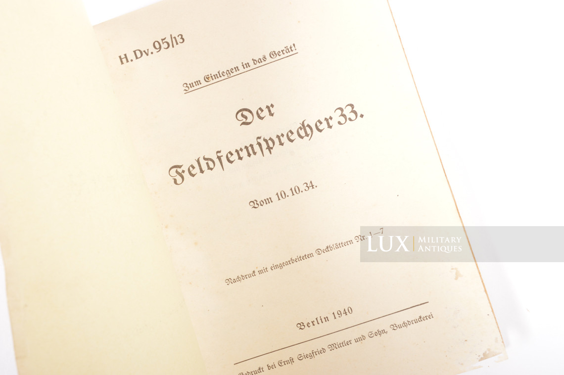 German field telephone manual, « Feldfernsprecher FF33 » - photo 7