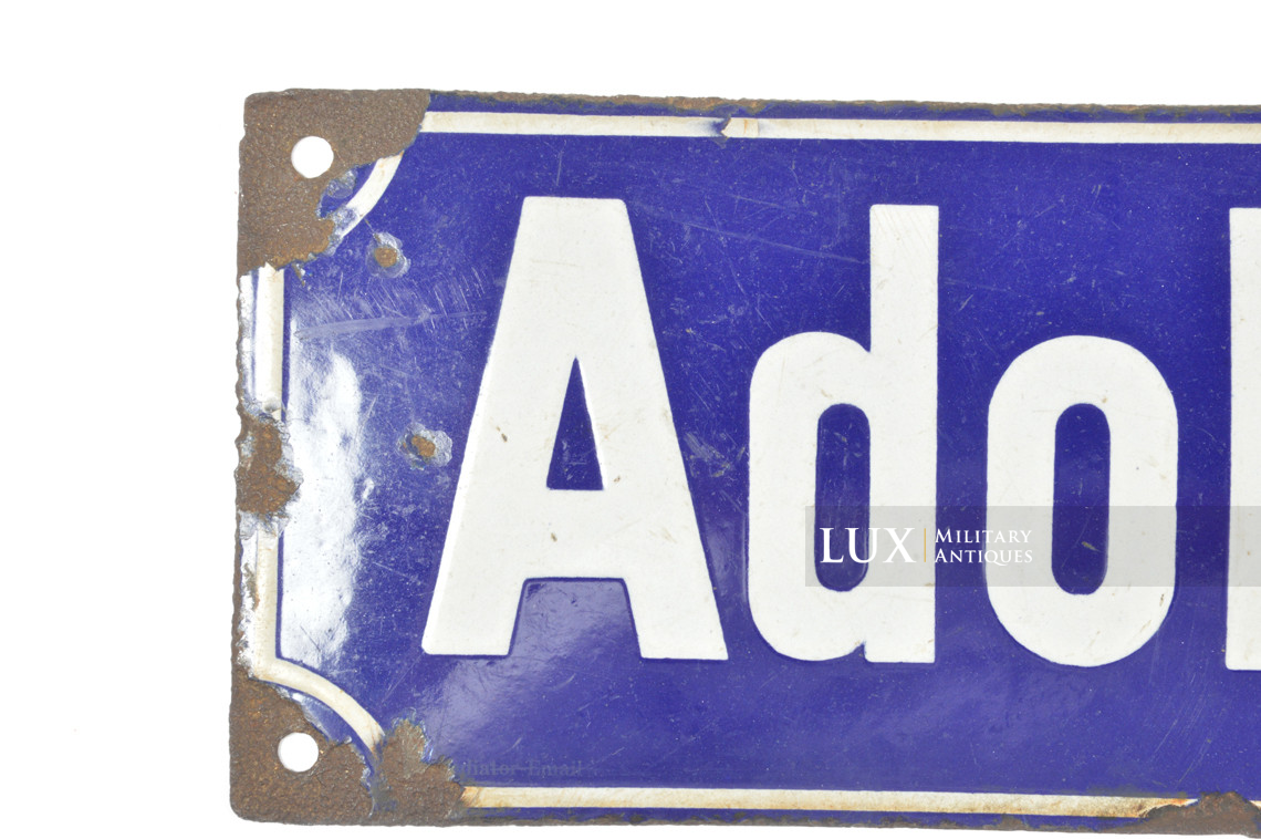 Plaque allemande émaillée de rue, « Adolf Hitler-Strasse » - photo 7