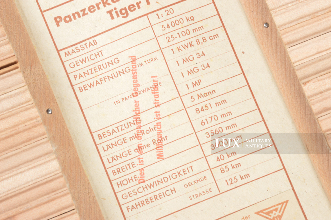 Maquette allemande d’instruction en bois d’un char « TIGER I » - photo 32