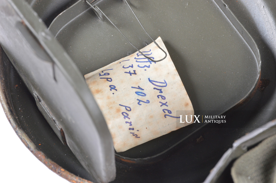 German three-tone camouflage gas mask canister, « named / Paris » - photo 32