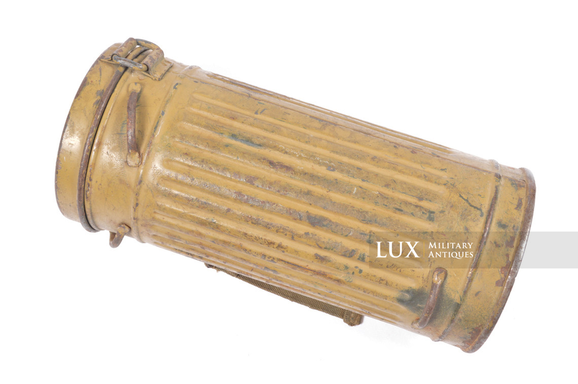 German tan camouflage gas mask canister, « Uffz Reckert » - photo 8