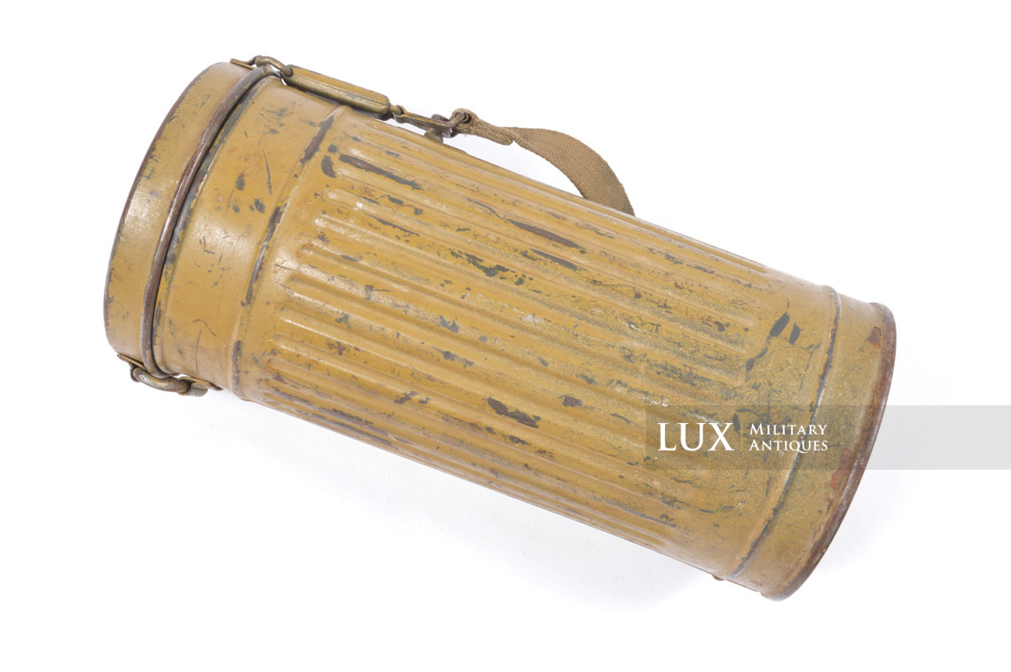 German tan camouflage gas mask canister, « Uffz Reckert » - photo 10