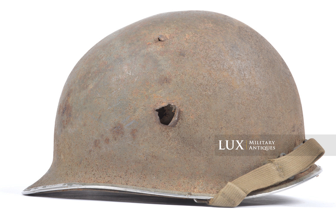Rare casque USM1 impacté, « Bataille des Ardennes - Malmedy » - photo 7