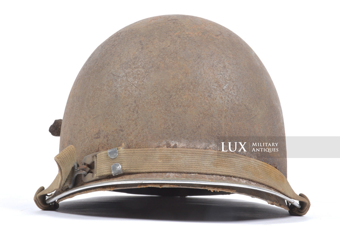 Rare casque USM1 impacté, « Bataille des Ardennes - Malmedy » - photo 9
