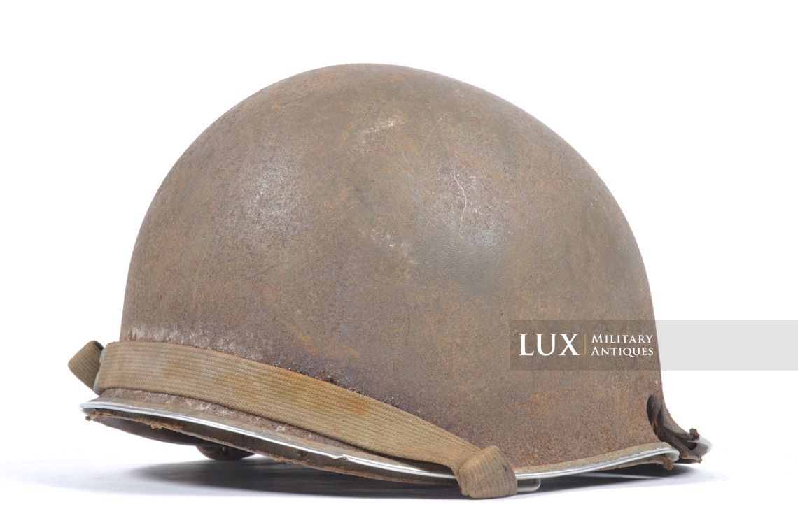 Rare casque USM1 impacté, « Bataille des Ardennes - Malmedy » - photo 10