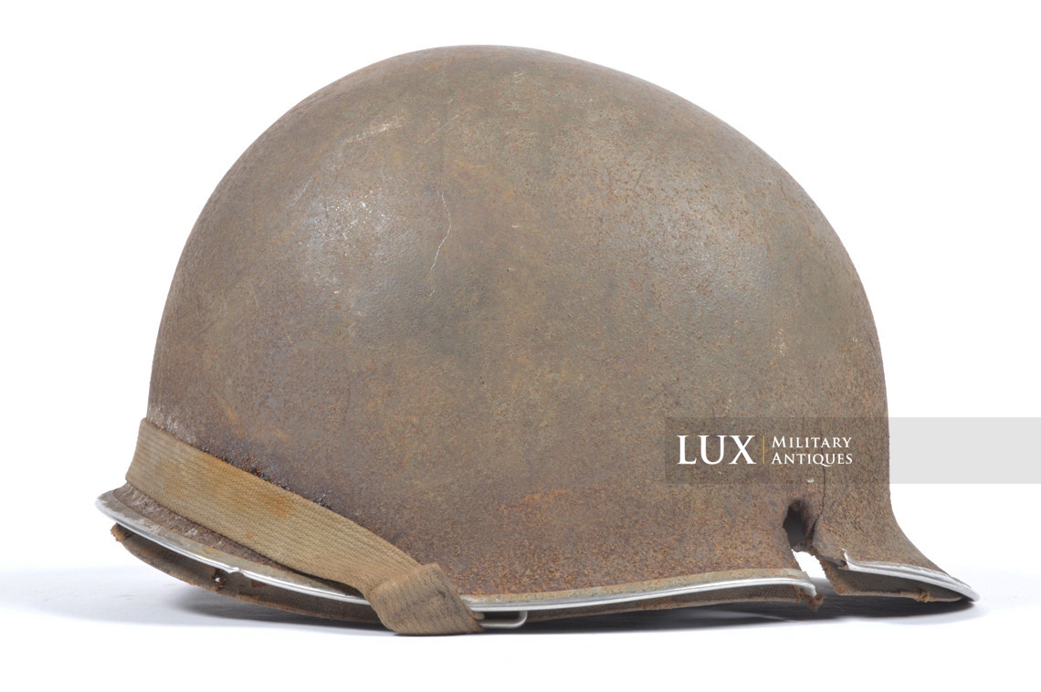 Rare casque USM1 impacté, « Bataille des Ardennes - Malmedy » - photo 11