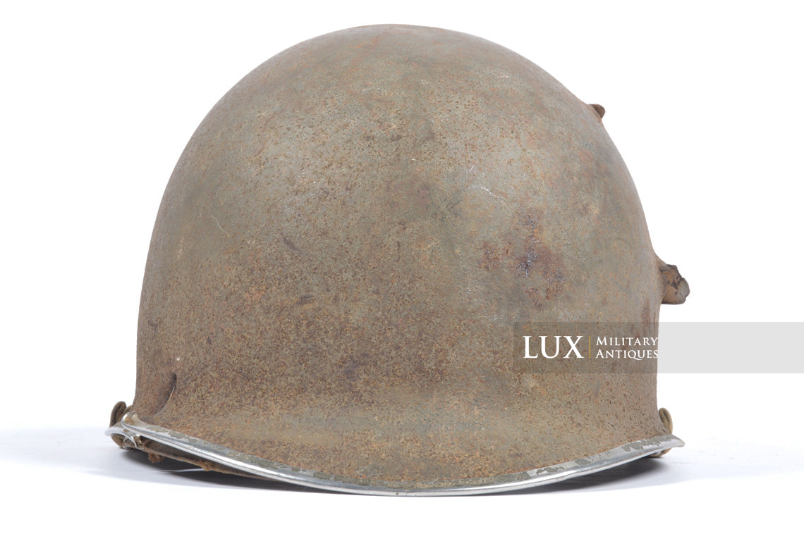 Rare casque USM1 impacté, « Bataille des Ardennes - Malmedy » - photo 13