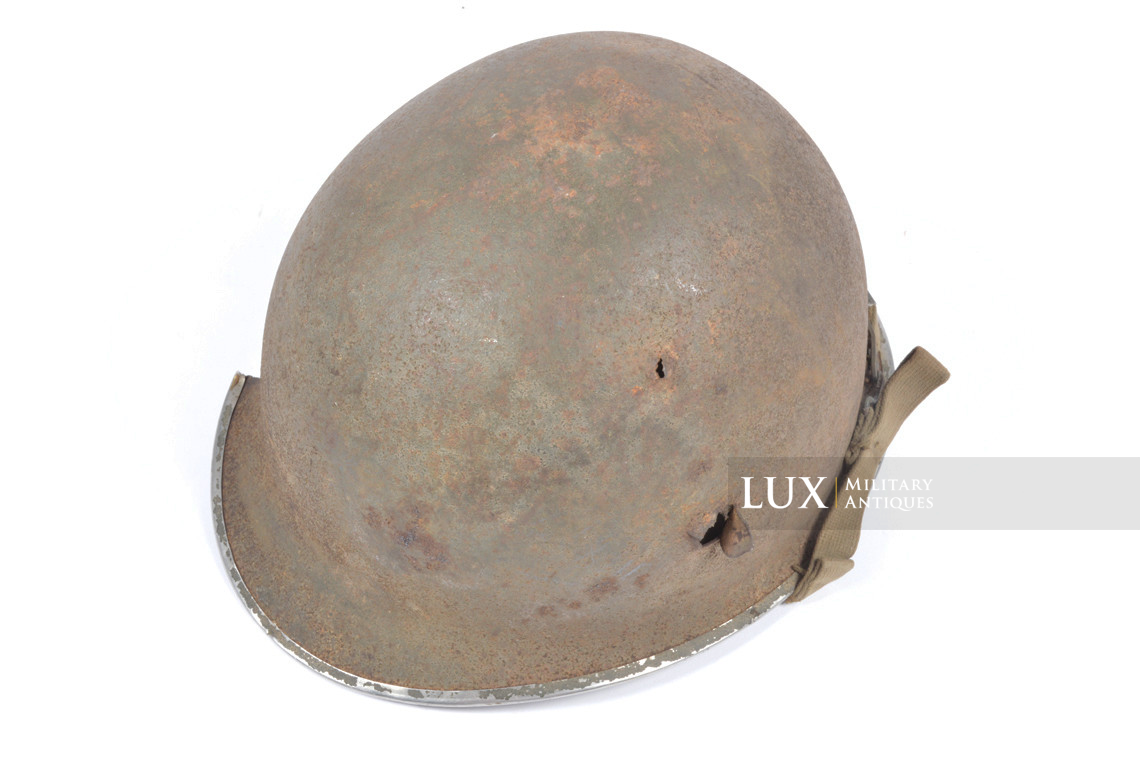 Rare casque USM1 impacté, « Bataille des Ardennes - Malmedy » - photo 14