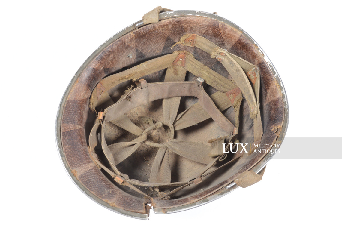 Rare casque USM1 impacté, « Bataille des Ardennes - Malmedy » - photo 27