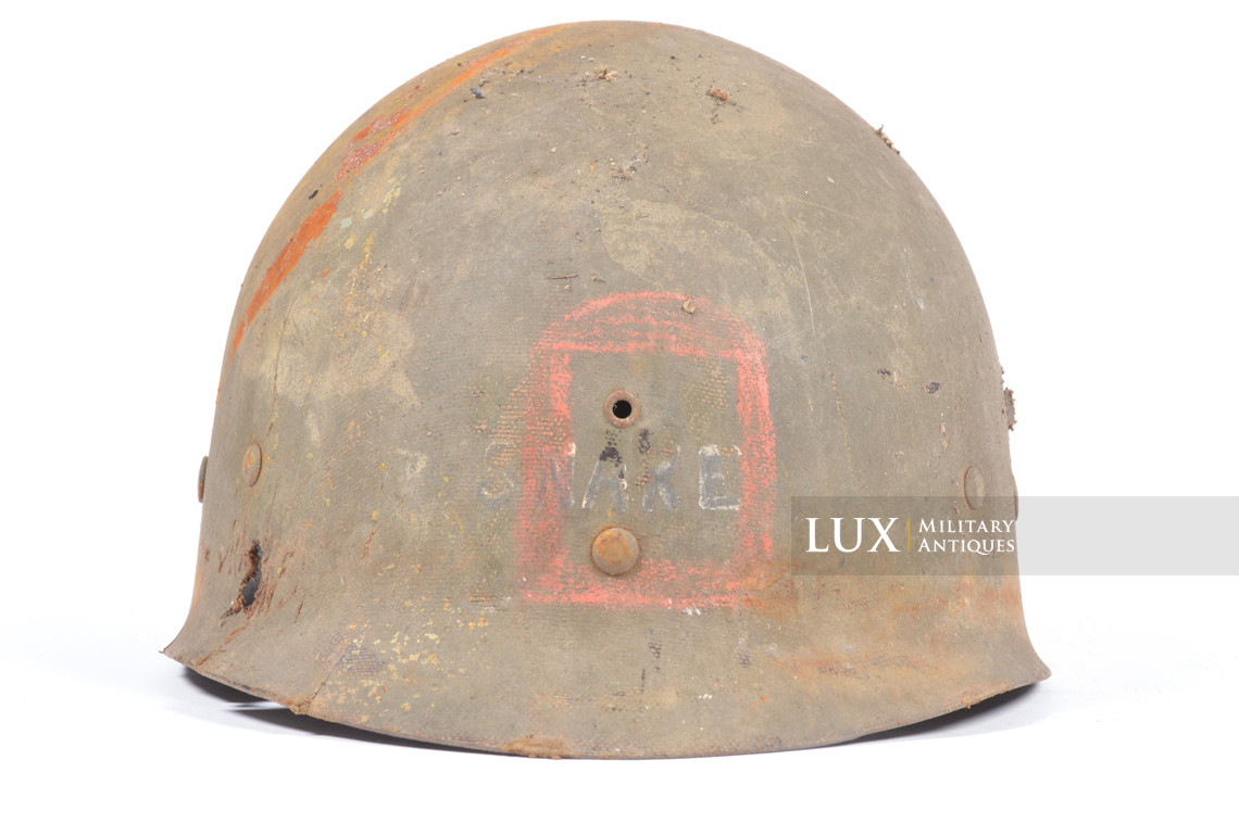 Rare casque USM1 impacté, « Bataille des Ardennes - Malmedy » - photo 47