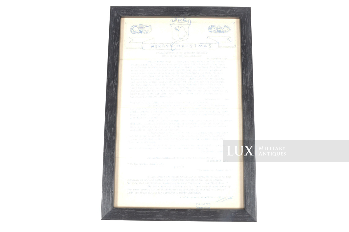 Copie carbone, message du Brigadier General McAuliffe, « Bastogne, 1944, NUTS! » - photo 8