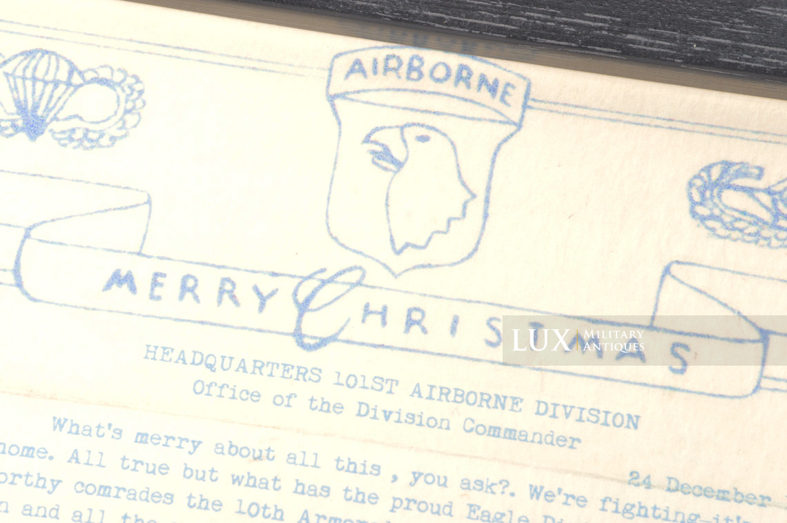 Copie carbone, message du Brigadier General McAuliffe, « Bastogne, 1944, NUTS! » - photo 9