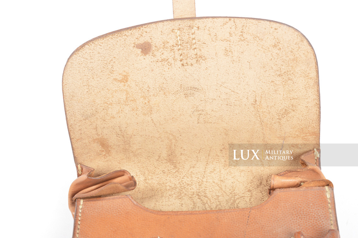 Porte cartes précoce en cuir brun naturel, « 1939 » - photo 13