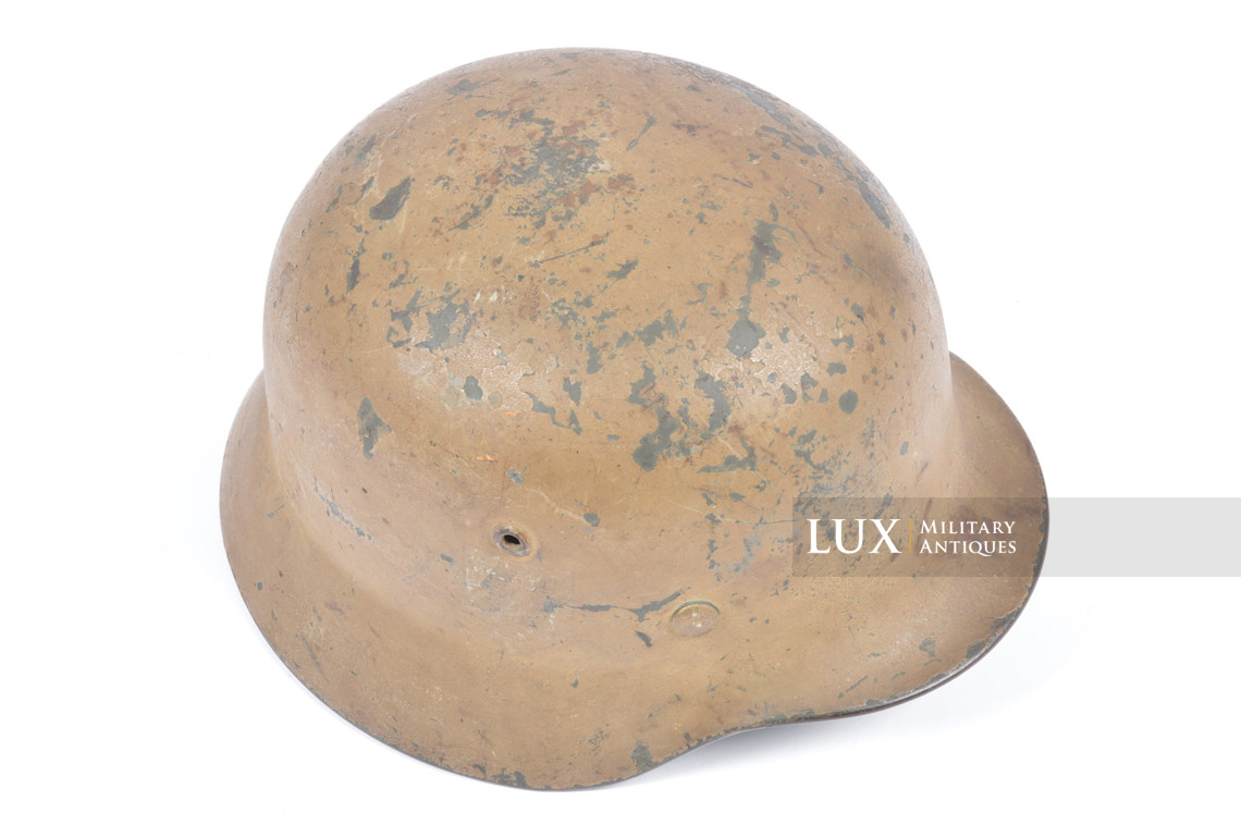 Exceptional German M35 Waffen-SS Double-Decal Tan Camouflage Helmet, « Normandy » - photo 15