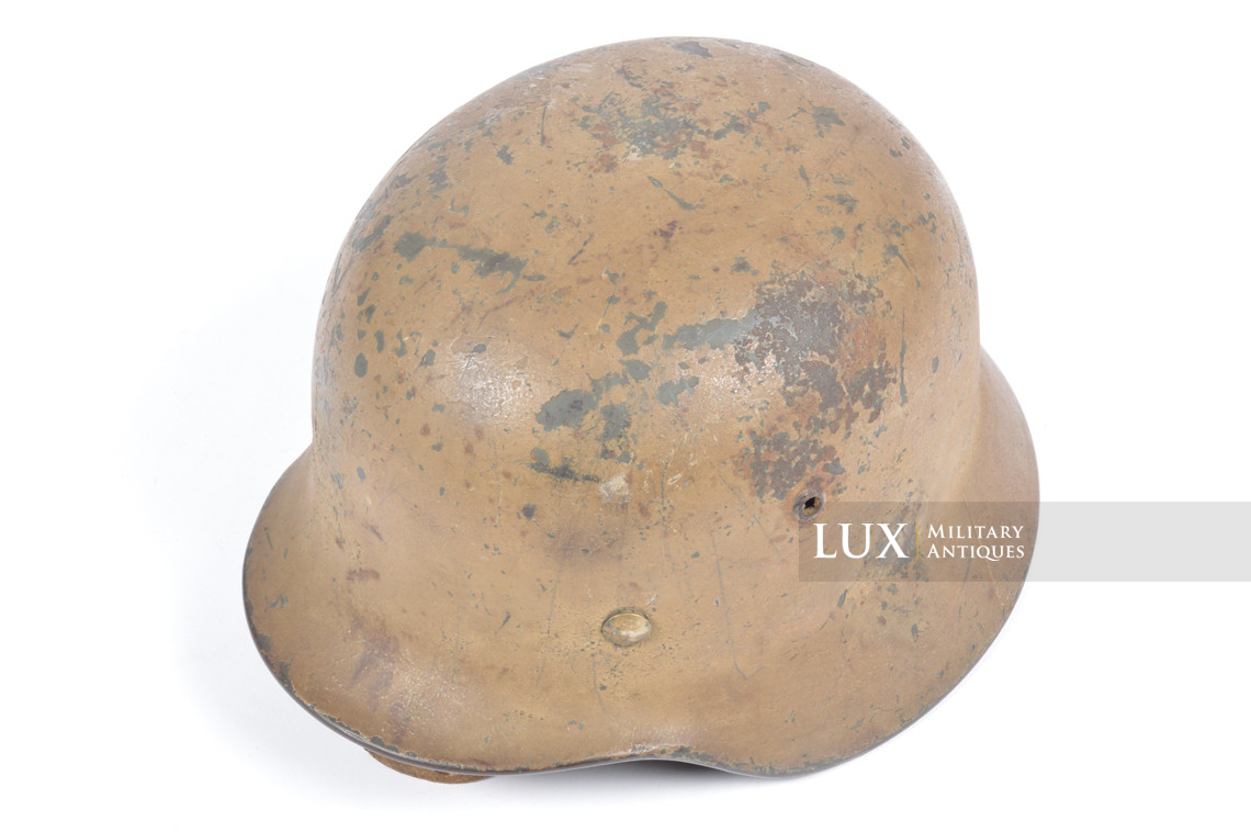 Exceptional German M35 Waffen-SS Double-Decal Tan Camouflage Helmet, « Normandy » - photo 17