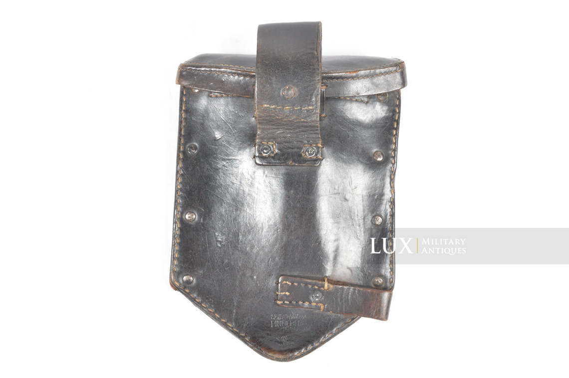 German folding shovel carrying case in leather, « 1940 » - photo 9