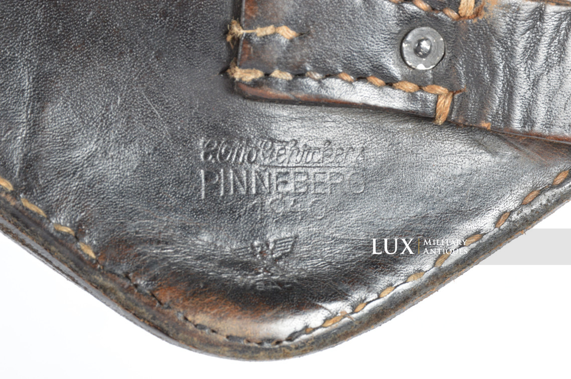 German folding shovel carrying case in leather, « 1940 » - photo 13