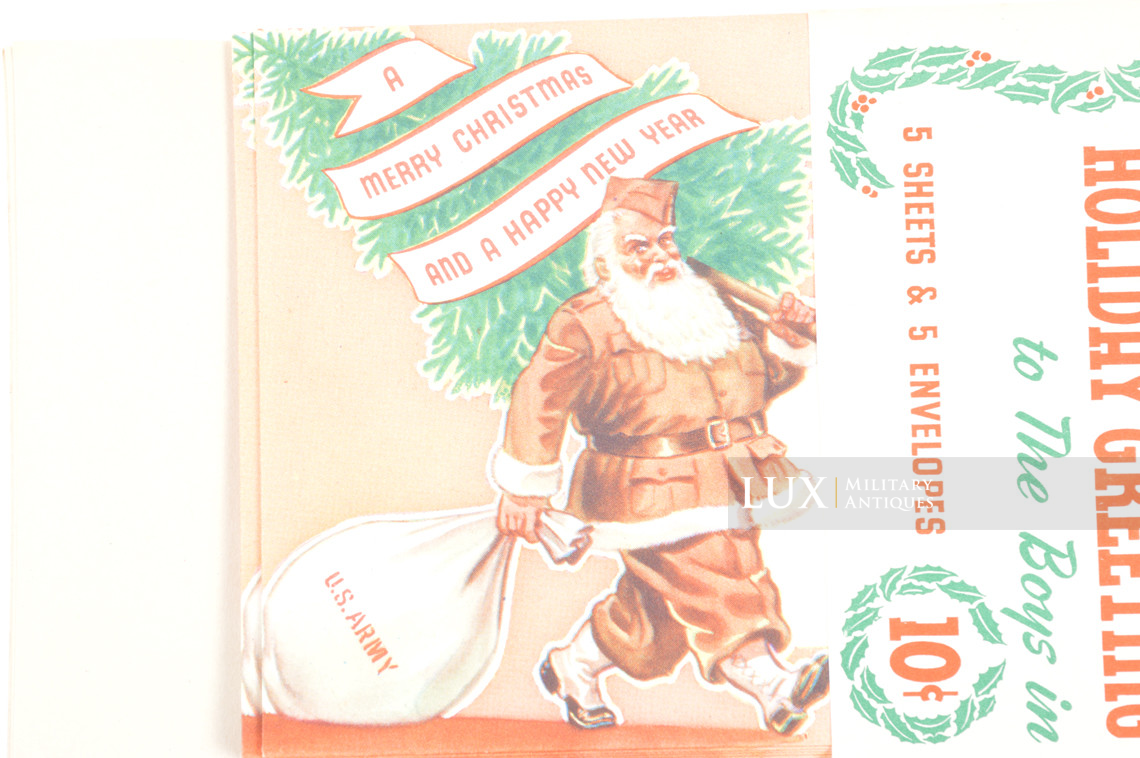 Ensemble de papeterie de Noël de l’US ARMY, « Holiday Greeting Stationery to The Boys in Service » - photo 8